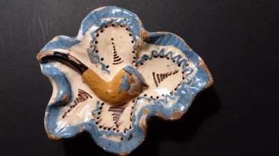 CERAMICA VECHE - SUPORT PIPA - PIESA RARA DE COLECTIE foto