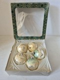 Lot 5 globuri vechi vintage West Germany, Craciun, cca 6cm diametru