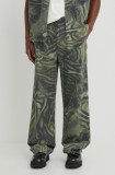 Diesel pantaloni P-GOLD-ZEBRA bărbați, culoarea verde, drept, A12251.0WGAL