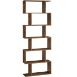 VASAGLE Biblioteca, raft cu 6 unitati de depozitare, pentru living, din lemn, 24x190x70cm, maro rustic Household NewTrend
