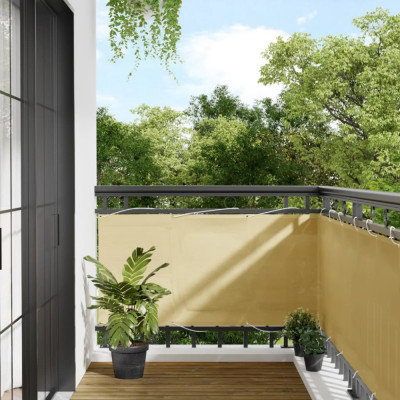 Paravan de balcon, nisipiu, 75x400 cm, 100% poliester oxford GartenMobel Dekor foto
