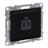 Priza USB tip C dubla 5V 15W Legrand Suno negru 721431