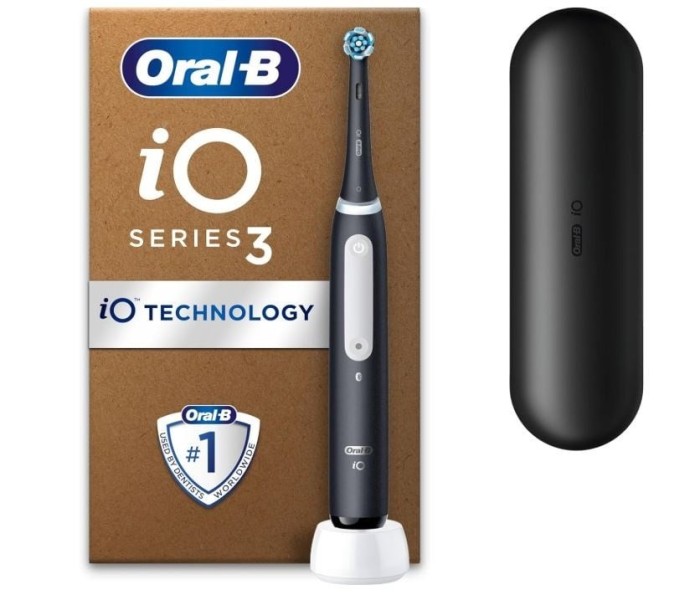 Periuta de dinti electrica Oral-B iO3, cu carcasa de depozitare, negru - SECOND