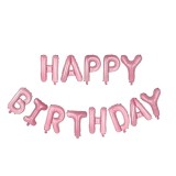 Set baloane folie flippy, happy birthday, 40 cm, roz deschis