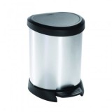 Cos de gunoi Curver DECO BIN 5L, aspect metalic, deschidere cu pedala