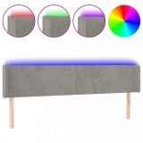 Cumpara ieftin Tablie de pat cu LED, gri deschis, 203x16x78/88 cm, catifea