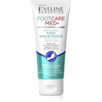Scrub ponce pentru picioare, Eveline Cosmetics, Food Care Med+, 100 ml foto