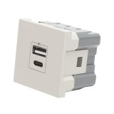 Priză USB A+C 5V 2,4A 2M bej mat Moda Voice &ndash; ELBI