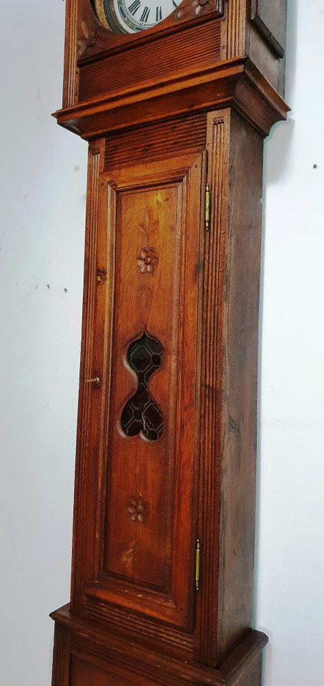 Ceas de podea cu pendul si 2 greutati anii 1800 | Okazii.ro