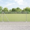 VidaXL &Icirc;ngrădire din Plasă Sudată cu 13 St&acirc;lpi Flanșați 1x50 m Oțel Galvanizat