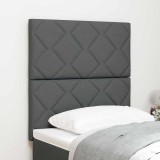 Tablă de Pat LED vidaXL Design Blocuri Diamant Gri &Icirc;nchis 80 cm Țesătură