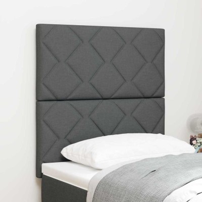 vidaXL Tăblie cap cu lumini cu bandă LED Ajustabil Gri 80 cm țesătură foto