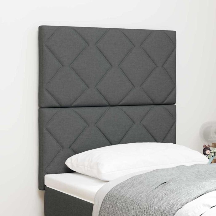 vidaXL Tăblie cap cu lumini cu bandă LED Ajustabil Gri 80 cm țesătură