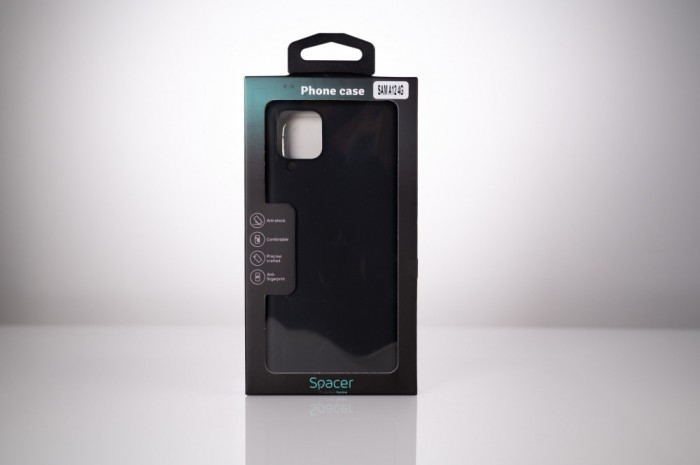 Husa Samsung Galaxy A12 Spacer, negru, grosime 1.5mm, material flexibil TPU &quot;SPPC-SM-GX-A12-TPU&quot;