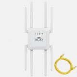 Amplificator Semnal Wireless WI-Fi 3 in 1 300Mbps, Frecventa 2.4G, 8 antene 5db, Configurare Rapida WPS, WI-FI Simultan, WAN, LAN, Alb