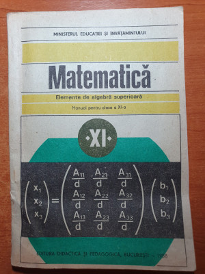 manual matematica pentru clasa a 11-a - din anul 1980 foto