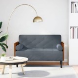 VidaXL Canapea loveseat cu perne de sustinere gri &icirc;nchis 110cm catifea