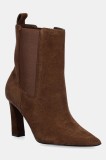 Aldo botine din piele intoarsa LIORA culoarea maro, cu toc drept, 14147558