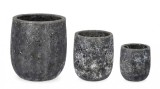Cumpara ieftin Set 3 ghivece flori teracota gri antracit Duyen 36x41 cm, 26x30 cm, 20x23 cm