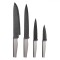 Set Cuțite Bucătărie, Model Marble, 4 Bucăți, Lama Inox, M&acirc;ner Ergonomic, Negru