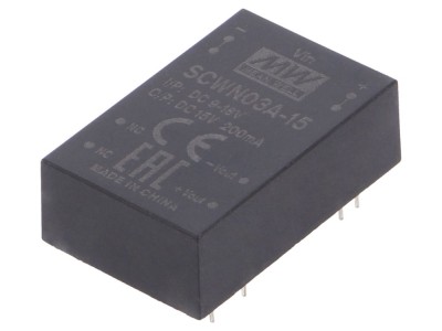 Convertor DC/DC 3W 9-18V la 15V foto