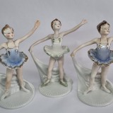 Set 3 bibelouri balerina portelan romanesc vintage