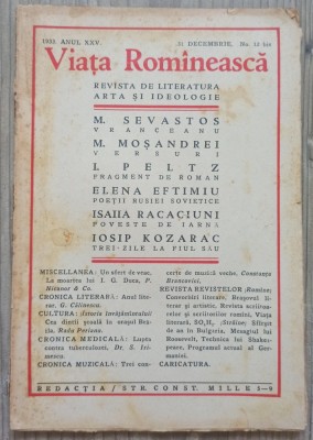 Revista Viata Romaneasca// decembrie 1933 foto
