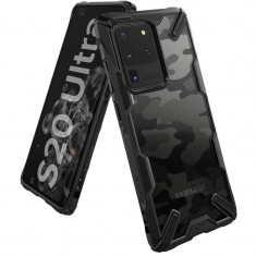 Husa Plastic - TPU Ringke Fusion X Design Camo pentru Samsung Galaxy S20 Ultra G988 / Samsung Galaxy S20 Ultra 5G G988, Neagra XDSG0027