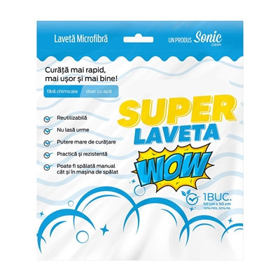 SUPER LAVETA 50CMX50CM SONIC CLEAN 96376 foto