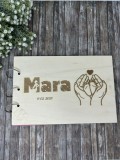 Guestbook pentru botez,personalizat,din lemn,gravat la laser