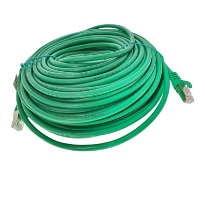 Cablu ecranat FTP, Lanberg 42800, cat.6, mufat 2xRJ45, lungime 30m, AWG 26, 250 MHz, de legatura retea, ethernet, verde foto