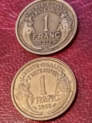 1 franc 1932 + 1933 [poze]. Discount conform descriere [10 - 20 %. Vezi descrierea.]. foto
