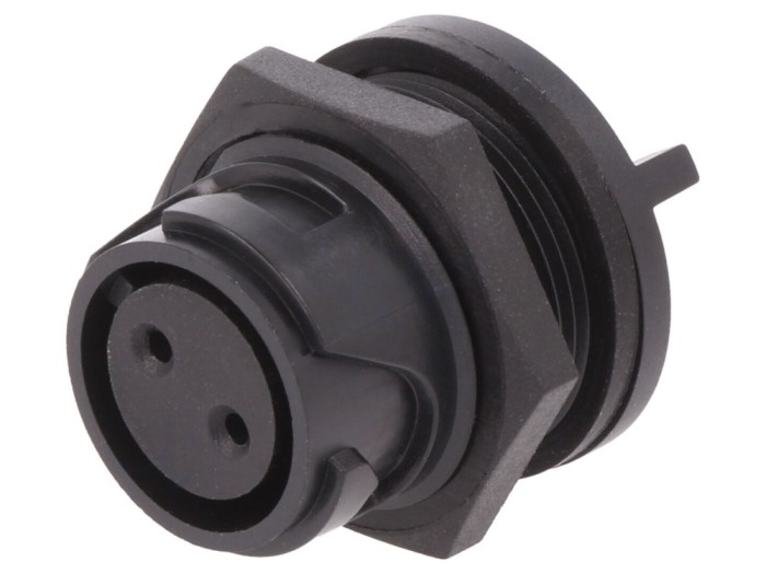 Conector circular mamă 2 pini aurit