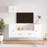 VidaXL Set dulap TV, 5 piese, alb extralucios, lemn prelucrat