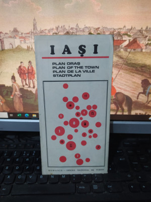 Iași, Plan oraș, hartă și text &amp;icirc;n 4 limbi, Oficiul Național de Turism, 1970, 109 foto