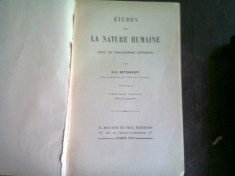 ETUDES DES LA NATURE HUMAINE - ELIE METCHNIKOFF (STUDII ASUPRA NATURII UMANE) foto