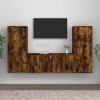 VidaXL Set dulapuri TV, 3 piese, stejar fumuriu, lemn prelucrat 3188763