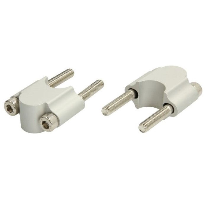 Set inaltatoare ghidon - culoare: argintiu - pentru ghidon de 28.6 mm