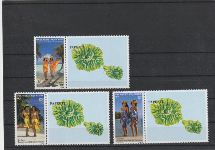 Polynesia 1990-Ziua turismului,Frumuseti in saronguri dant.,MNH,Mi,565-567