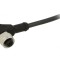 Conector cablu unghiular M12-A femelă, 4 pini, neblindat, turnat pe cablu, IP69K, UL, PUR, negru, 4 x 0,34 mm&sup2;, 5 m