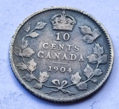 69. Moneda Canada 10 cents 1904 - Argint