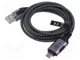 Cablu slim USB 3.1 RJ45 - USB C, 2m, Goobay