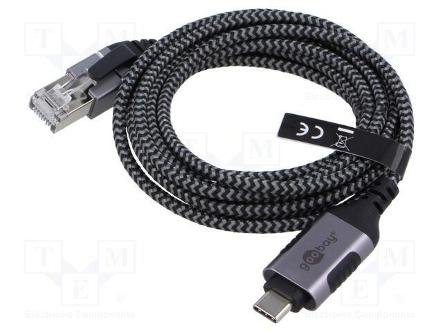 Cablu slim USB 3.1 RJ45 - USB C, 2m, Goobay