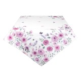 Cumpara ieftin Fata de masa bumbac alb roz Roses 150 cm x 150 cm