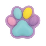 Jucarie antistres squishy, flippy, cu revenire lenta, labuta de pisica pufoasa, 8.5 x 7.5 cm, ambalaj transparent, mov multicolor