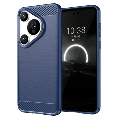 Husa pentru Huawei Pura 70 Pro - Techsuit Carbon Silicone - Blue foto