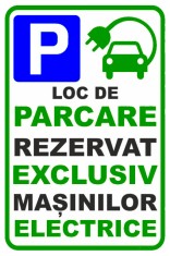 Placuta pentru parcare masinilor electrice foto