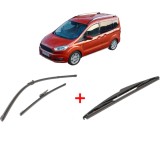 Cumpara ieftin Set 3 stergatoare FORD TRANSIT COURIER B460 MPV 2014-2023, pentru parbriz si luneta, Valeo Silencio