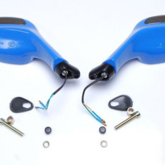 Set 2 oglinzi moto/scutere QT-4, filet M8, cu semanlizari, culoare albastru Cod Produs: MX_NEW ZLO56035