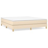 Cumpara ieftin Cadru de pat cu arcuri, crem, 160x200 cm, textil
